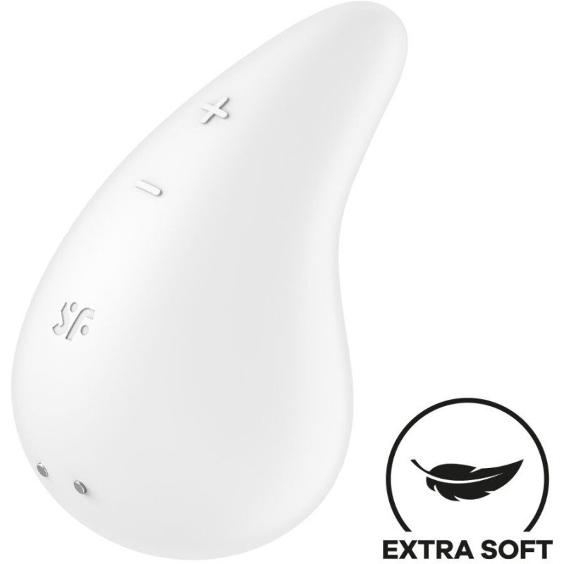 SATISFACTOR - VIBRADOR DE GOTA DE ROCÍO BLANCO PARA APLICAR