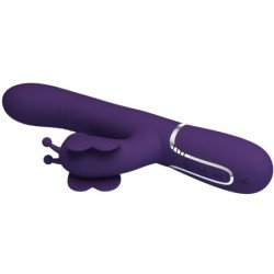 PRETTY LOVE - VIBRADOR RABBIT MULTIFUNCIÓN 4 EN 1 MARIPOSA MORADO