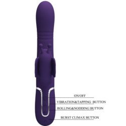 PRETTY LOVE - VIBRADOR RABBIT MULTIFUNCIÓN 4 EN 1 MARIPOSA MORADO