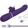 PRETTY LOVE - VIBRADOR RABBIT MULTIFUNCIÓN 4 EN 1 MARIPOSA MORADO