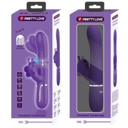 PRETTY LOVE - VIBRADOR RABBIT MULTIFUNCIÓN 4 EN 1 MARIPOSA MORADO