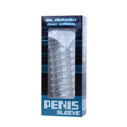 BAILE - FUNDA PARA EL PENE CON PUNTOS ESTIMULANTES TRANSPARENTES 14 CM