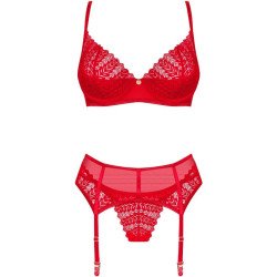 OBSESSIVE - INGRIDIA SET TRES PIEZAS ROJO XS/S