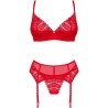 OBSESSIVE - INGRIDIA SET TRES PIEZAS ROJO XS/S