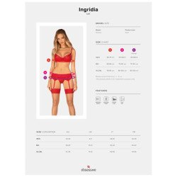 OBSESSIVE - INGRIDIA SET TRES PIEZAS ROJO XS/S