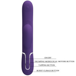 PRETTY LOVE - VIBRADOR PERLITA PARA EL PUNTO G 3 EN 1 MULTIFUNCIÓN MORADO