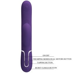 PRETTY LOVE - VIBRADOR PERLITA PARA EL PUNTO G 3 EN 1 MULTIFUNCIÓN MORADO
