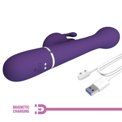 PRETTY LOVE - VIBRADOR DEJON RABBIT 3 EN 1 MULTIFUNCIÓN MORADO