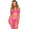 LEG AVENUE - VESTIDO LARGO DE RED FUCSIA TALLA ÚNICA