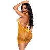 LEG AVENUE - VESTIDO DE RED CRUZADO NARANJA TALLA ÚNICA