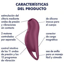 SATISFYER - POCKET PRO 1 ESTIMULADOR CLÍTORIS GRANATE
